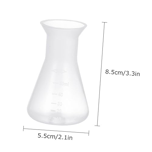 Miniatura 2 de iplusmile Conjunto de frasco químico Erlenmeyer de 5 piezas de plástico para estudiantes de ciencias