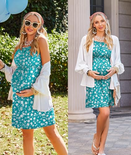 Image of Ekouaer Women's Nursing Nightgown Maternity Dress Breastfeeding Gown Full Slips Sleepwear