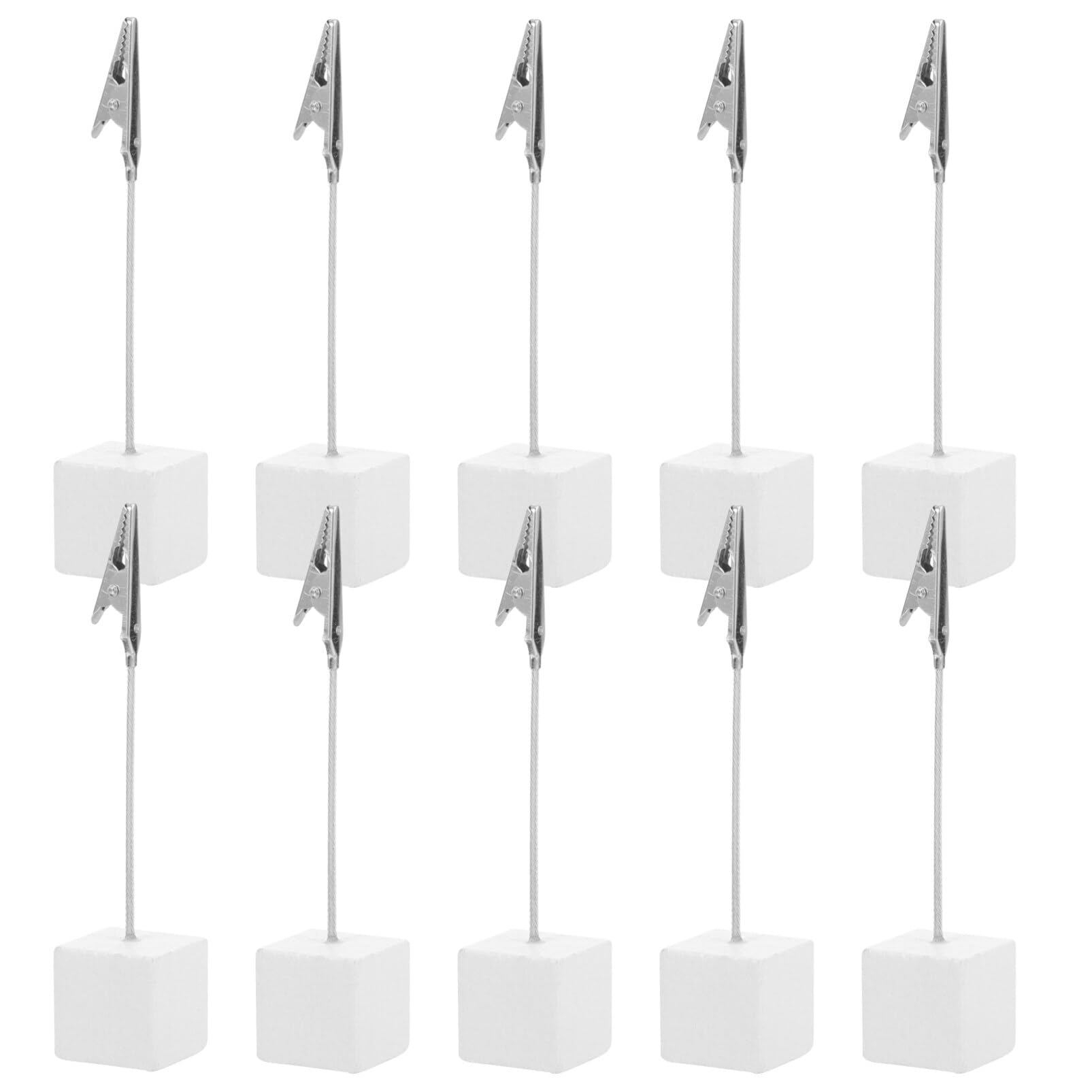 Tinksky - Portafotos con base en forma de cubo y pinza, 10 piezas, color plateado