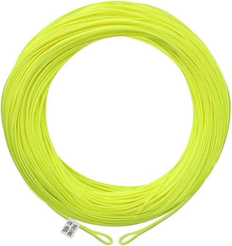 Maxcatch Fly Fishing Line with Two Welded Loops, Weight Forward Floating, 100FT, Multiple Colors, WF1F-WF9F, for Freshwater Fly Fishing (Yellow with 2 welded loops, WF5F)