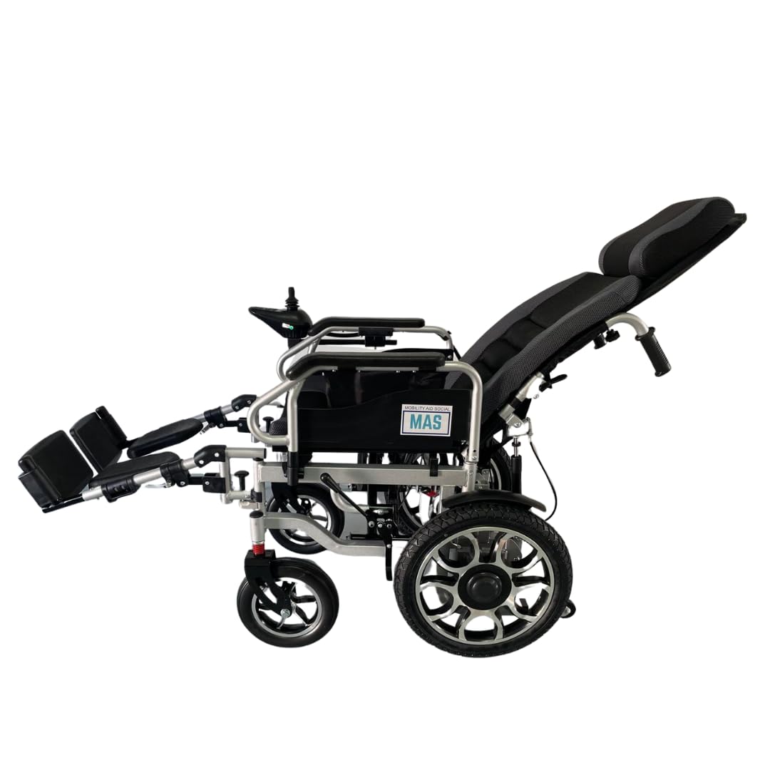 Fauteuil roulant electrique dossier inclinable, Fauteuil roulant electrique pliable, Marque européenne MAS Mobility, Fauteuil roulant electrique tout terrain, Autonomie 20-25 km