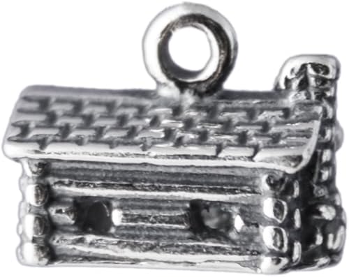 Miniatura 1 de Plata de ley 3d Log Cabin Encanto artículo # 44843