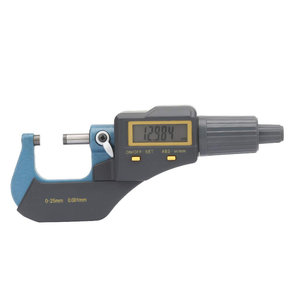 Micrometer, Digital Micrometer Measure Tool 0-25mm Electronic Digital Outside Micrometer Resolution 0.001mm Thickness, Dimensionalmeasurementcaliper