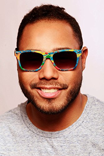 "Good Times" Colorful Fashion Wayfarer Sunglasses (Paint W/Smoke) #TOP1