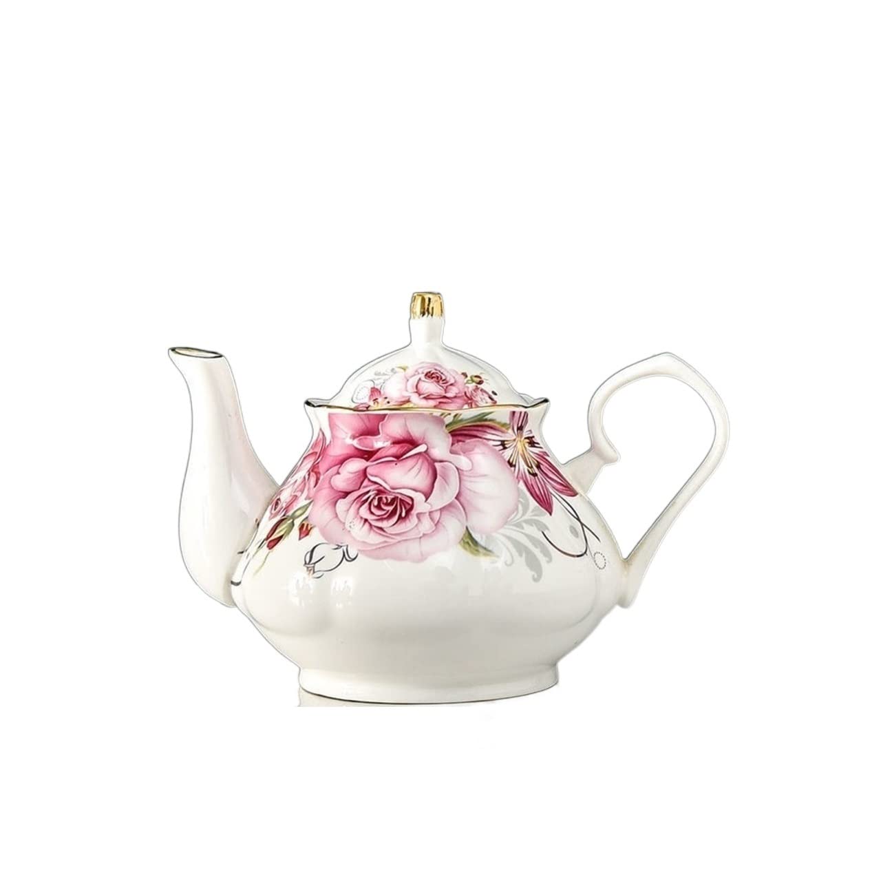 Théière en porcelaine blanche 400ml céramique bouilloire fleur