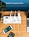 BESTEK 8 AC Outlet, 5 Feet Extension Cord Power Strip with 3 USB-A 2.4A 1USB-C 3A, MAX Output 1625W 13A, 600Joule, Ultra-Compact Wide Spaced Outlet for Large Plug