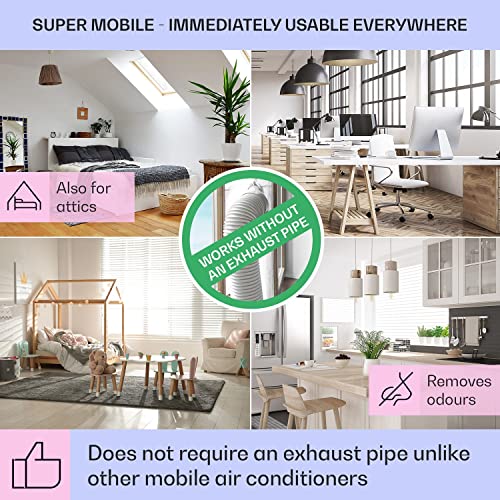 Klarstein Mobiele airconditioner, 5-in-1 mobiele luchtkoeler met nachtmodus, ventilator, stil, luchtbevochtiger en luchtreiniger, mobiele airconditioner zonder afvoerslang, torenventilator 360 m³/u, - Afbeelding 6