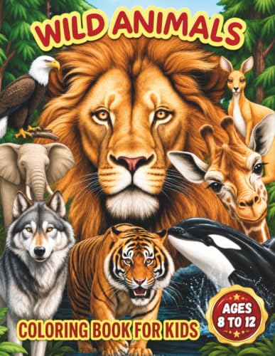 Wild Animals Coloring Book for Kids ages 8 to 12: Wildlife Coloring Book with 50 images of animals from around the world to spend hours creating, having fun, and learning about the wonders of nature. image 2