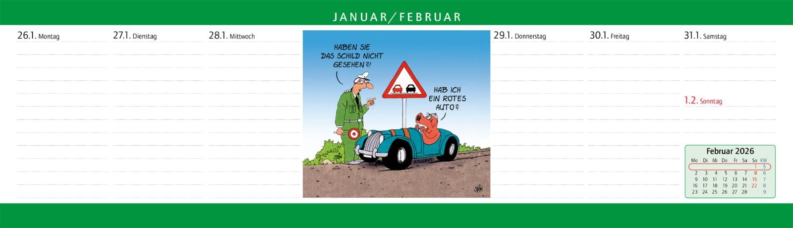 Uli Stein Wochenplaner 2026: Tischkalender