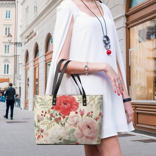 Large Capacity Work Tote Bag Soft Leather Handbag miniatura 2