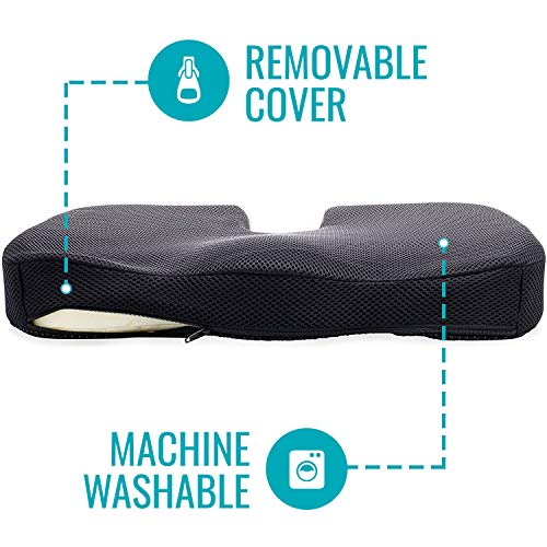 Dmi Seat Cushion For Sciatica Pain Relief And Tailbone Pain, Office Desk Chair Cushion For Sitting, Car Seat Cushion, Sitting Pillow, Molded Foam Seat, Black #TOP5