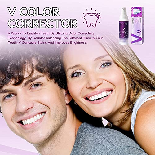 2Pcs Teeth Whitening Toothpaste, Dental Colour Corrector, Purple Toothpaste For Teeth Whitening, Travel Toothpaste, Non-Invasive Purple Teeth Whitener Tooth Paste, Reduce Yellow Stains #TOP4