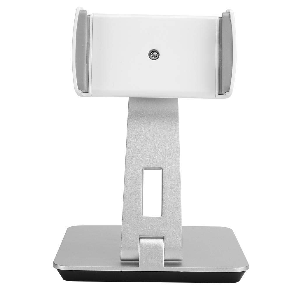03 Supporto per tablet, supporto per clip per telefono pigro universale resistente, metallo pieghevole in lega di alluminio con supporto di base stabile per telefoni e tablet da 4 a 14 pollici