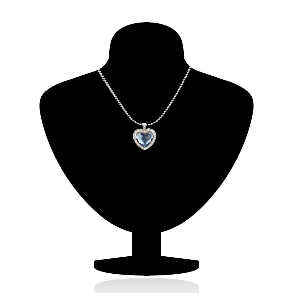 Valentine Titanic Heart Pendant w/Swarovski Elements - Blue