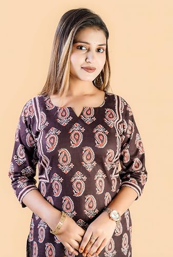 Image of Women's Cotton Printed Straight Kurti