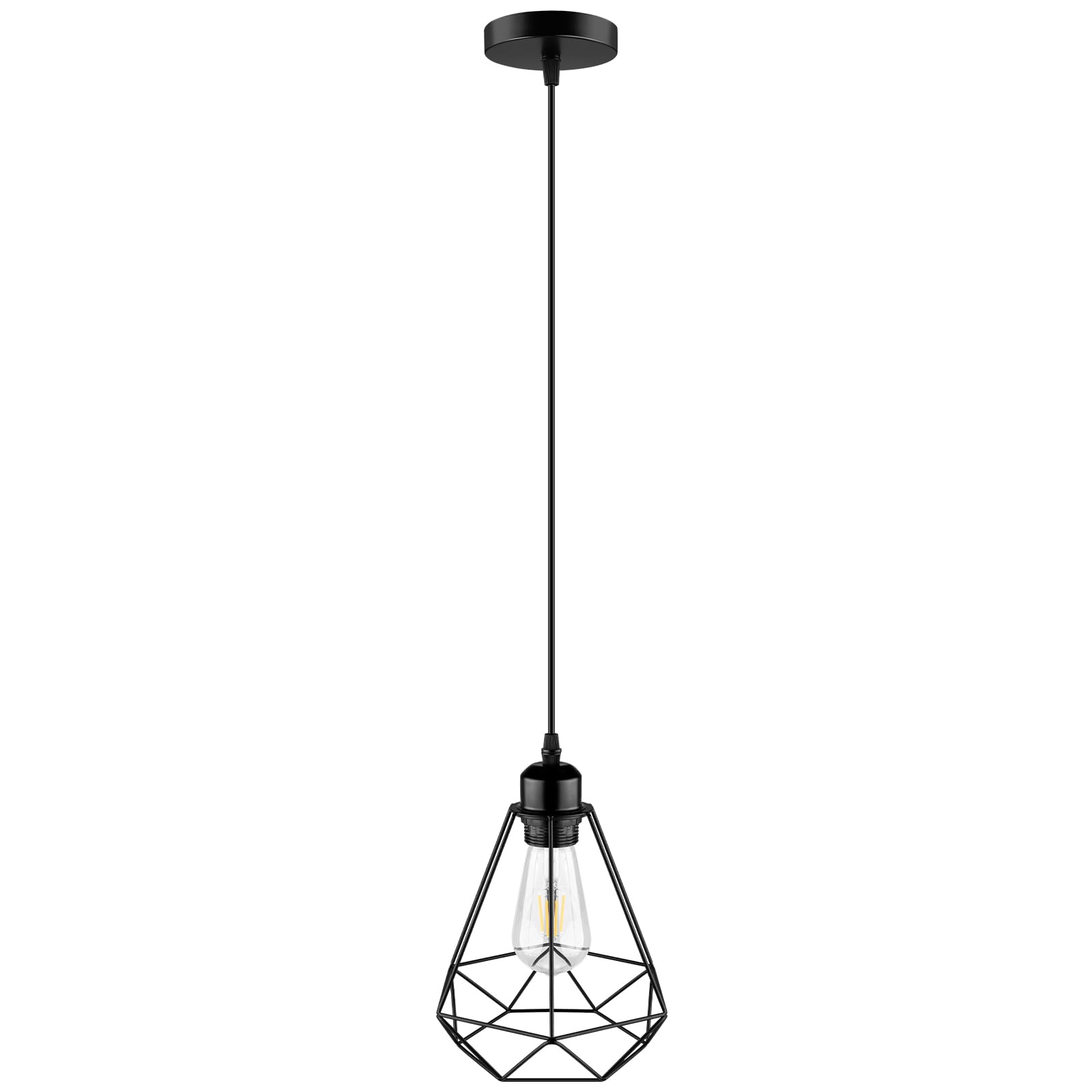 Black Ceiling Light Wire Basket Metal Basket Pendant Lighting Ceiling Light Shade - Image 4