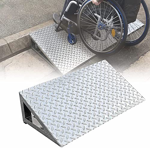 Genérico Rampa portátil y Duradera para sillas de Ruedas: diseño Ligero de Acero Inoxidable Antideslizante para un Acceso Estable a la acera. Fácil de Usar y Transportar para una Mayor Movilidad.