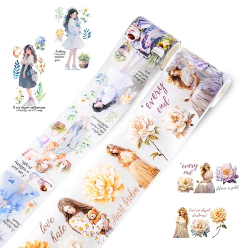 Cintas Washi transparentes e impermeables para manualidades y decoración de diarios