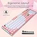 immagine 5Tastiera meccanica di gioco cablata Switch blu 104 tasti LED RGB 9 Modalità di retroilluminazione Pannello metallico anti-ghosting Layout ergonomico di chiavi USB per giocatori For game Typist (Rosa)