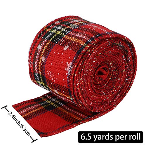 ISTOYO Christmas Bow-Making Kit (Pompom Bow Maker + 2 Rolls of Ribbon)