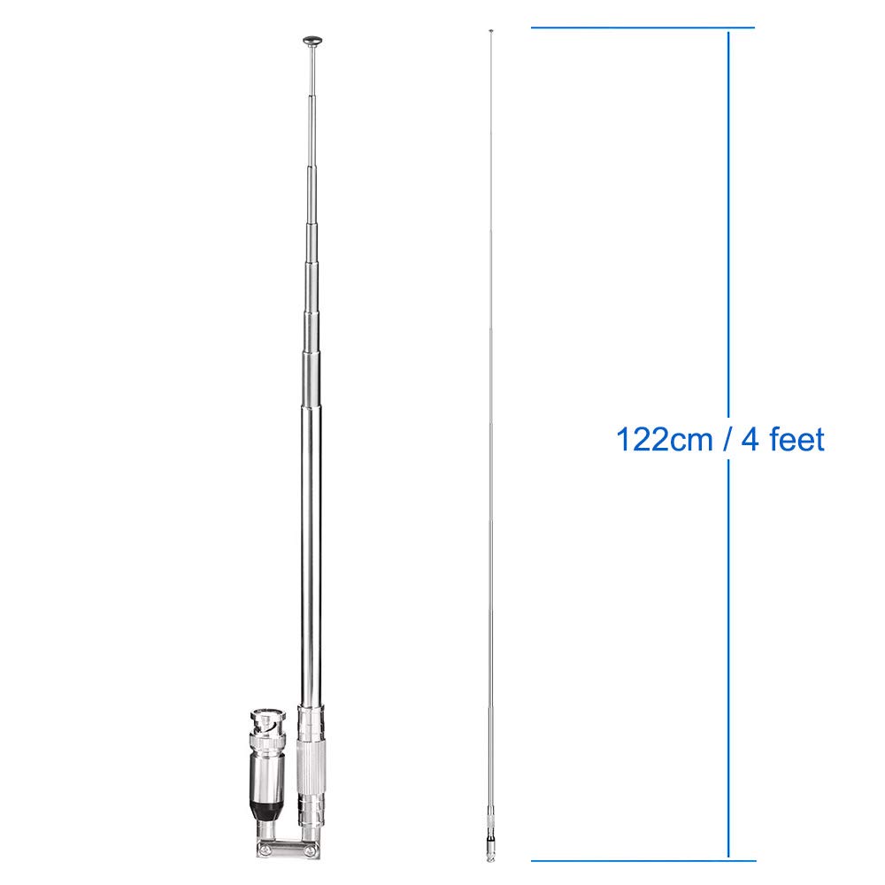 Bingfu Antenne Scanner Radio 20-460MHz 470-1300MHz Télescopique Mâle BNC 8-Section Compatible avec Uniden Bearcat Whistler Scanner Radio Police CB VHF UHF Radioamateurs