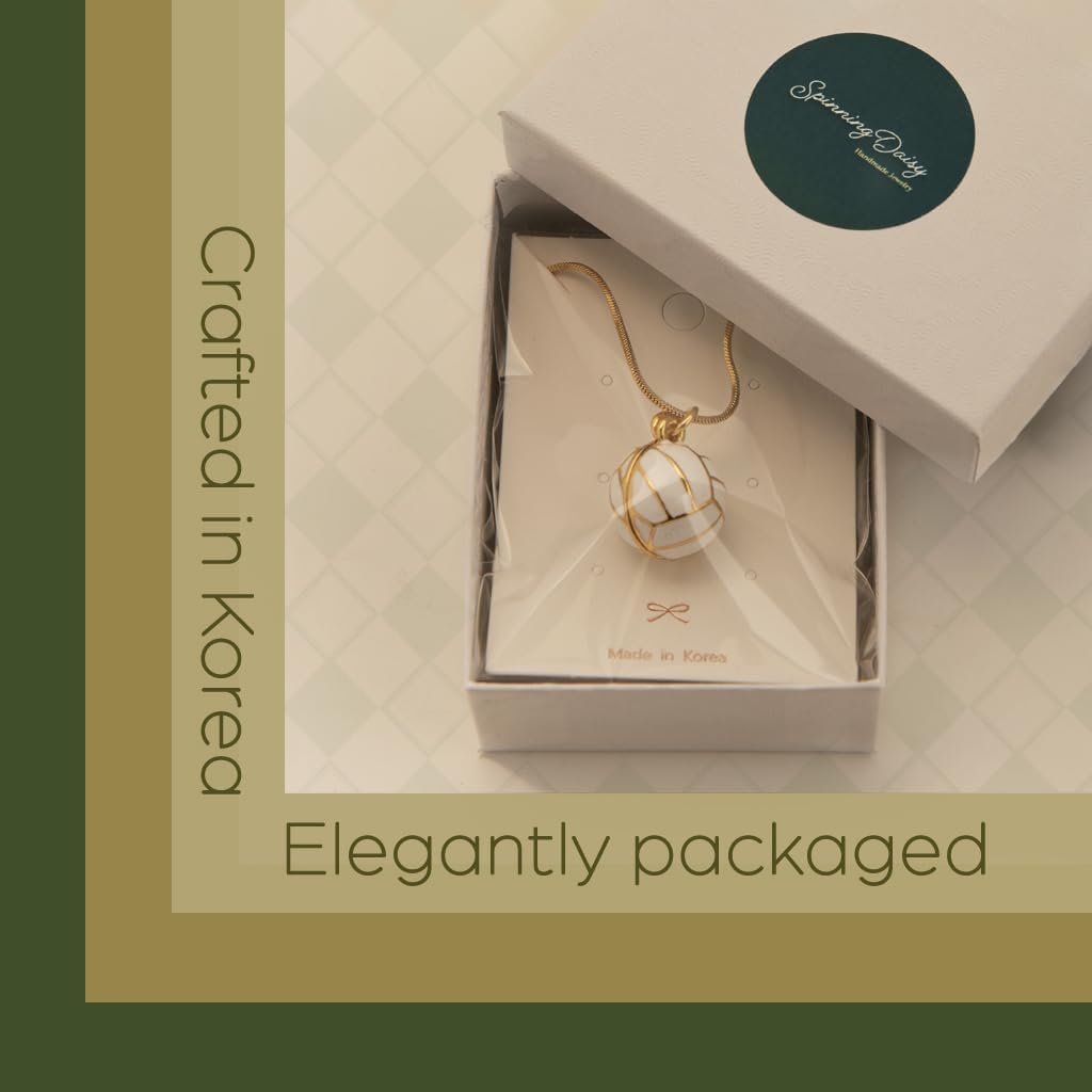 Spinningdaisy Gold Plated 3D Volleyball Necklace - Image 7