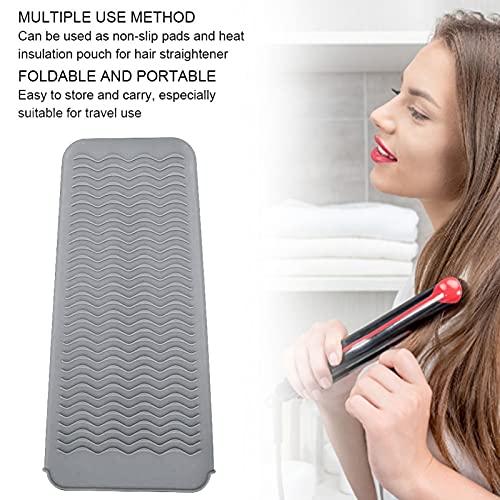 Funda resistente al calor para plancha de cabello silicona gris miniatura 5