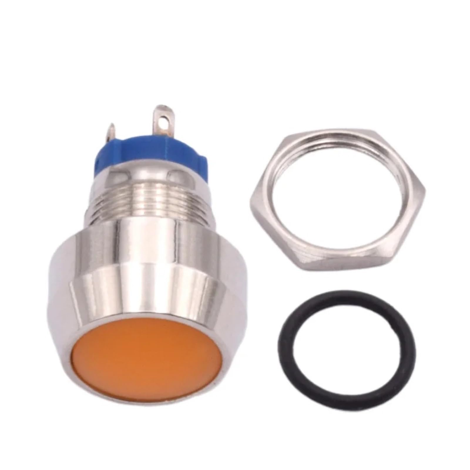 1 sztuk 12mm 4-pinowe oświetlenie LED 12 V 24 V 220 V podświetlany przełącznik przyciskowy z chwilowym zaczepem (niebieska dioda LED, momentary, 12-24 V)