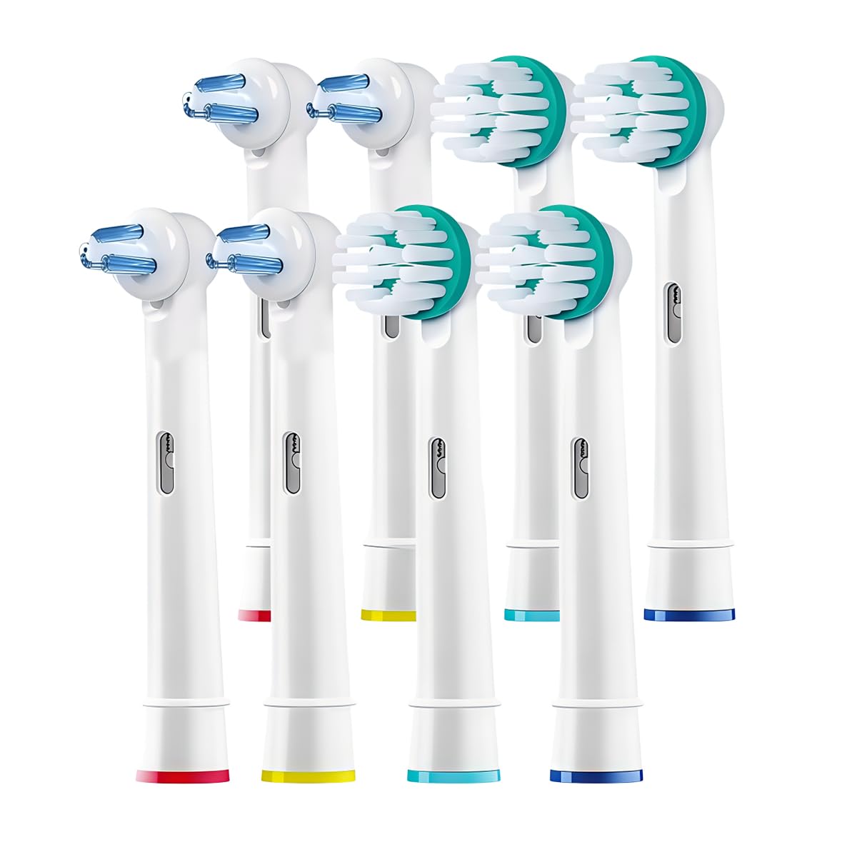 MAYCREATE® 8 Pack Replacement Brush Heads Compatible with Dual Action Electric Toothbrush Heads with Precision Tip & Round Deep Clean Bristles for Plaque Removal & Oral Care-image-49