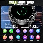 Montres intelligentes pour les hommes avec des écouteurs à l'intérieur (Réponse/Faites appel), 1.52" Fitness Tracker avec 100+ Modes de sport et dossiers de sport, Smartwatchs étanches avec moniteur de santé pour iPhone Android