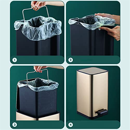 Caneca de basura estilo moderno acero inoxidable 10L miniatura 6