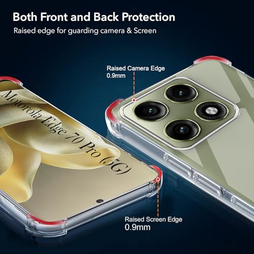 Image of Jkobi Shockproof Crystal-Clear Back Cover for Motorola Moto Edge 70 Pro (Anti Yellow Case | Drop & Camera Protection | Hard Polycarbonate)