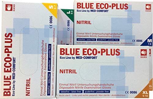Preisvergleich Produktbild Einmalhandschuhe Ampri aus Nitril Blue Eco-Plus blau L