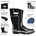 HISEA Women's Rubber Rain Boots, Waterproof Insulated Calf Fashion Garden Shoes for Ladies, Anti-Slip Tall Neoprene mud booties for Outdoor Work