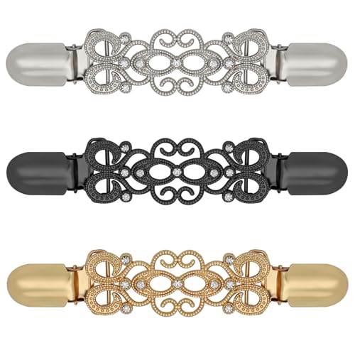 ROPAKED 3 Pcs Cinch Clips Vintage Sweater Clips Dress Clip Back Cinch Shawl Cardigan Collar Clip to Tighten Dress Pant Waist Tightener for Women by ROPAKED - Used condition - US$6.69
