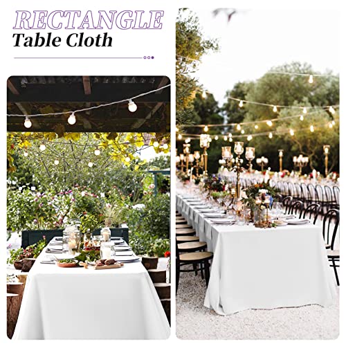 10 Packs White Polyester Tablecloth 60 X 102 Inch Rectangle Table Cloth For 6 Foot Tables Wrinkle Resistant Washable Fabric Table Cover Polyester White Table Cloth For Party,Wedding, Banquet #TOP3