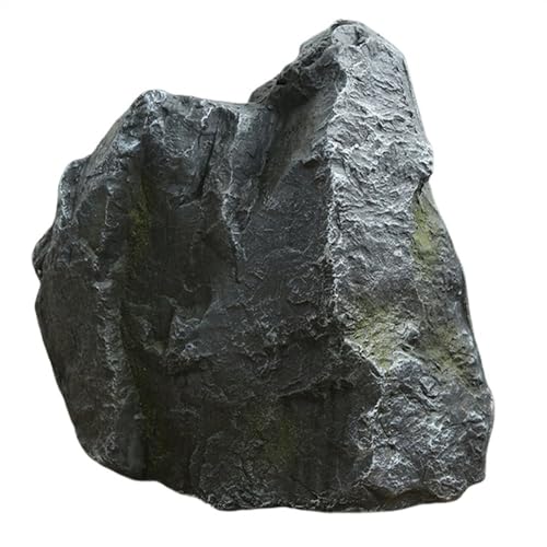 TPTBON Fiberglass Realistic Faux Rock Cover Outdoor Artificial Landscape Boulder Enclosure Protection Dome for Pond Equipment & Yard Fixtures Camouflage(E)