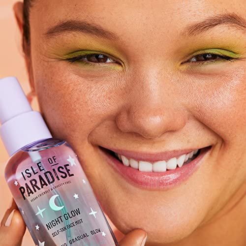 Isle of Paradise Self Tan Face Mist Night (100 ml) Gradual Self Tan Face Mist, kombiniert Hautpflege und Selbstbräunung, natürliche Inhaltsstoffe & vegan