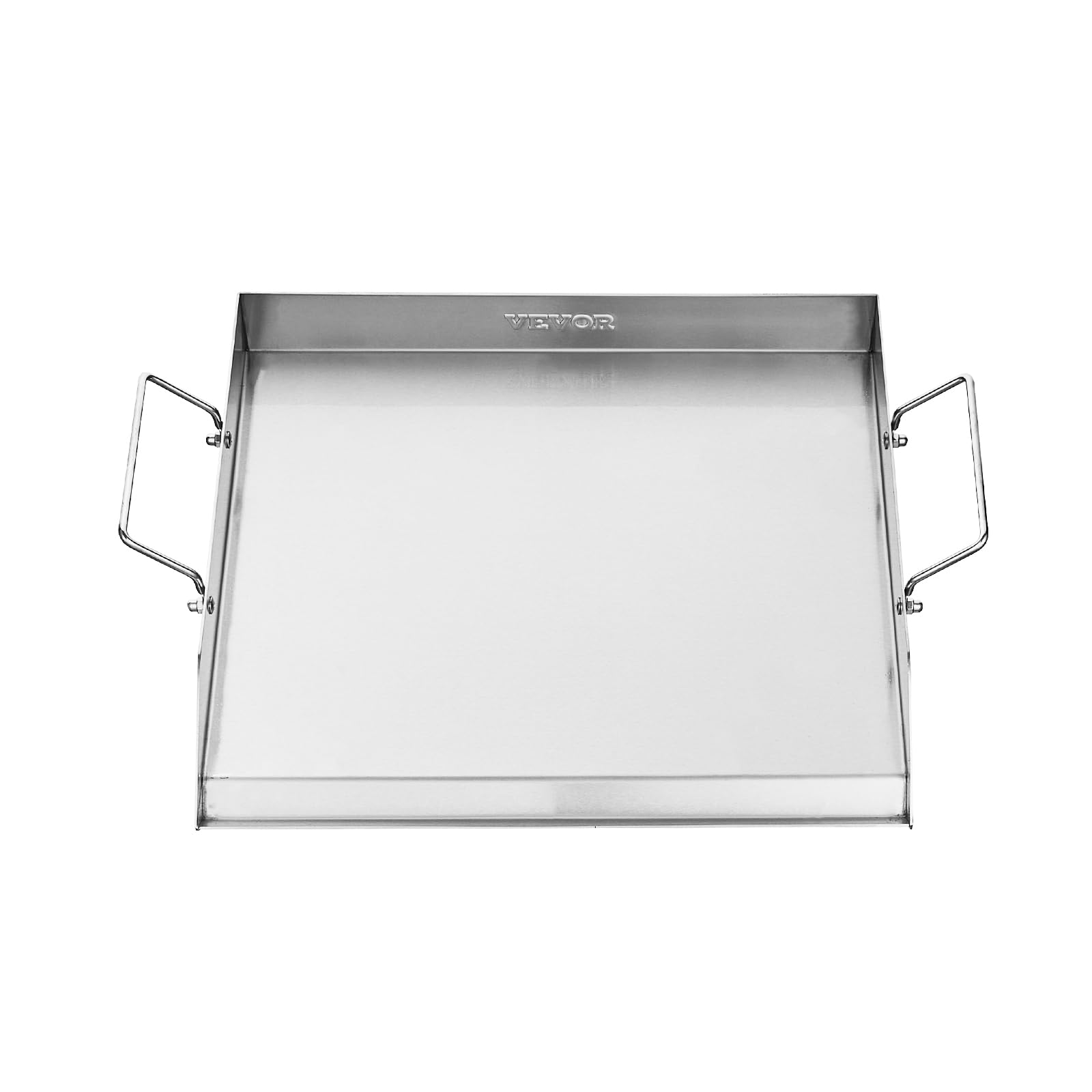 VEVOR Plaque de cuisson en acier inox, plaque de four rectangulaire universelle à dessus plat, 448 x 370 mm, batterie de cuisine familiale portable à gaz avec poignée, pour camping, fête de talonnage