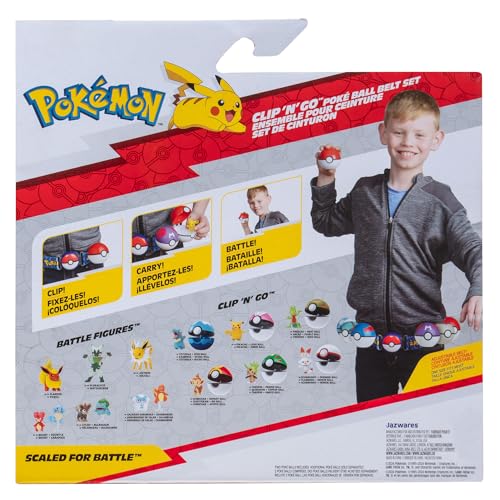 Image of Jazwares Pokemon Squirtle Clip 'N' Go Belt Set - 2-Inch Squirtle Battle Figure with Clip 'N' Go Belt Plus Ultra and Lure Ball Accessories | Includes theme belt and 2-inch squirtile battle figure with Ultra Ball and Lure Ball accessories