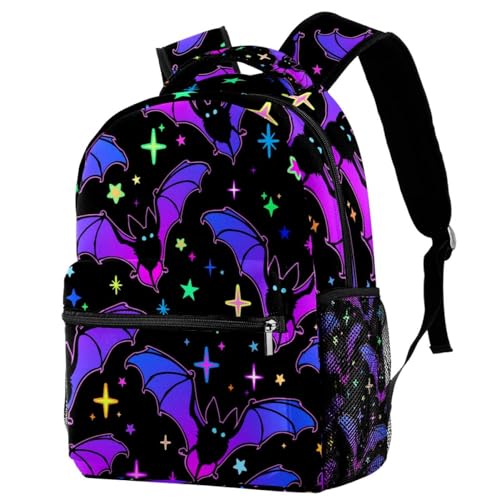 Sac à dos d'école pour femmes et adolescents motif étoiles d'Halloween