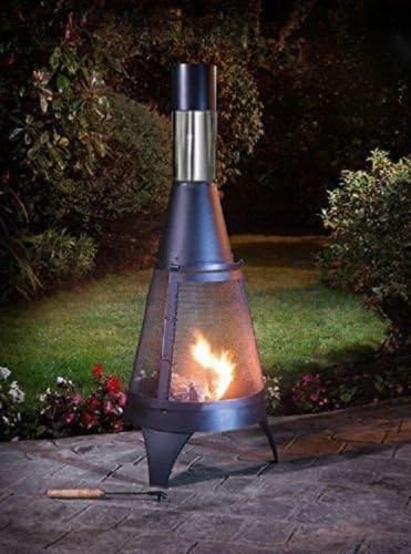 A2Z Home Solutions Modern Outdoor Garden Patio Heater Chimnea Wood Burner Steel Fire Pit BBQ 120cm