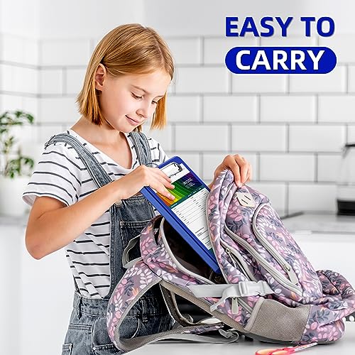 Clipboard with Storage, Plastic Storage Nursing Slim Clipboard with Low Profile Clip, Foldable Letter Size for Nurse, Kid, Salary, Coach, Jobsite, Industrial, Office(9" x 13"x 0.8", Blue)