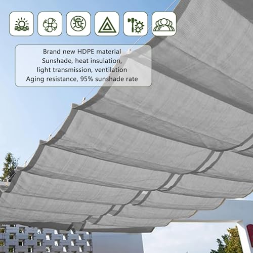 Voile d'ombrage 2x6m rectangle et bâche extérieure pour pergola - 4