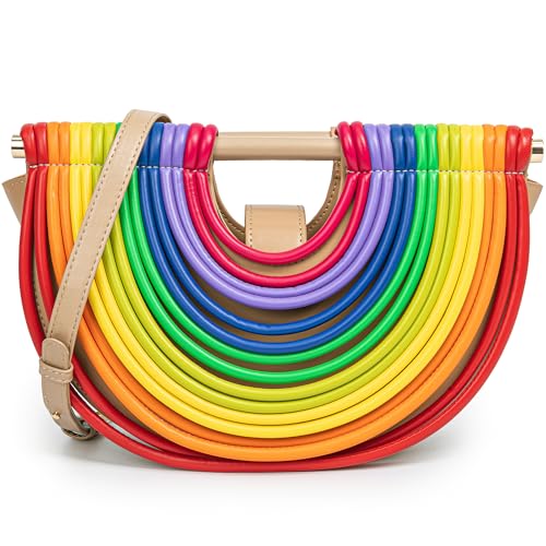 Image of Trendy Woven Evening Clutch Purse Half Round Designer Shoulder /Crossbody Bag Top-Handle Satchel Handbags