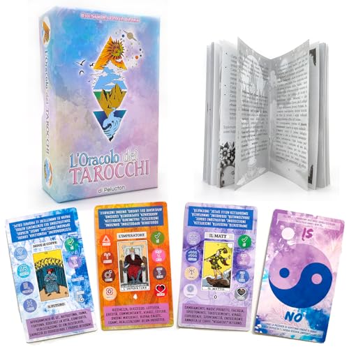 Pelucton Les Cartes Oracle du Tarot en Italien, 86 Cartes Divinatoires avec Un Guide pour Les Débutants et Les Experts, Cartes Oracle Spéciales et Complètes.