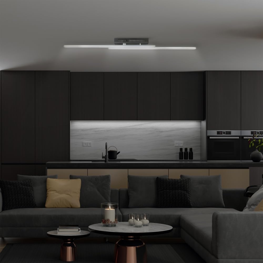 MeLiTec LED Deckenlampe D128 – RGB Farbwechsel, App & Fernbedienung, Alexa & Google Steuerung, dimmbar, moderne Smart Home Lampe, Wandlampe