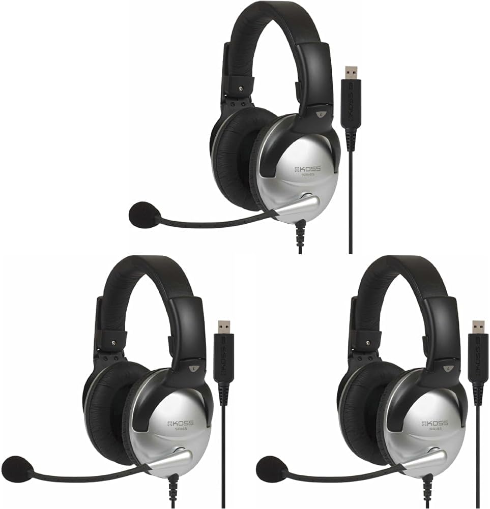 Koss Multimedia Stereo Headphone with USB Plug (SB45 USB),Red