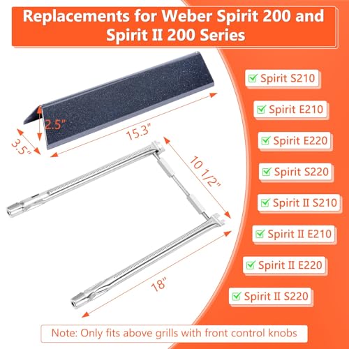 Barras Flavorizer 7635 y quemador para Weber Spirit 200 de 38,9cm 3