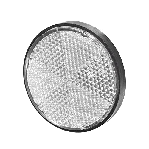 Image of X AUTOHAUX 8 Pcs Round Stick-on Safety Spoke Reflective Reflector White